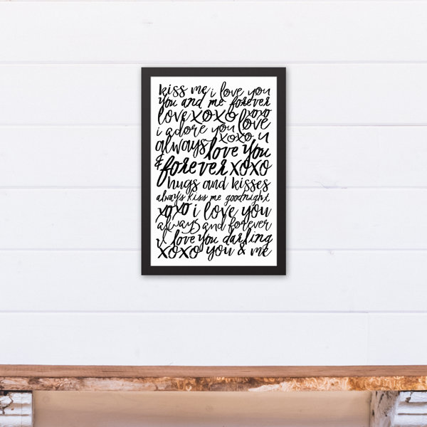 Red Barrel Studio® Love Scripts Framed On Canvas Print Wayfair